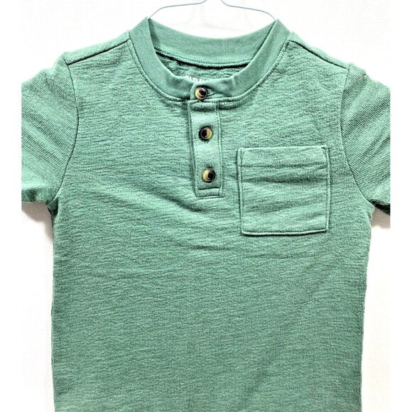 OLD NAVY POLO SHIRT w/ Collar Boys MEDIUM Short Sleeve 3T Light Green NWOT - Picture 2 of 5